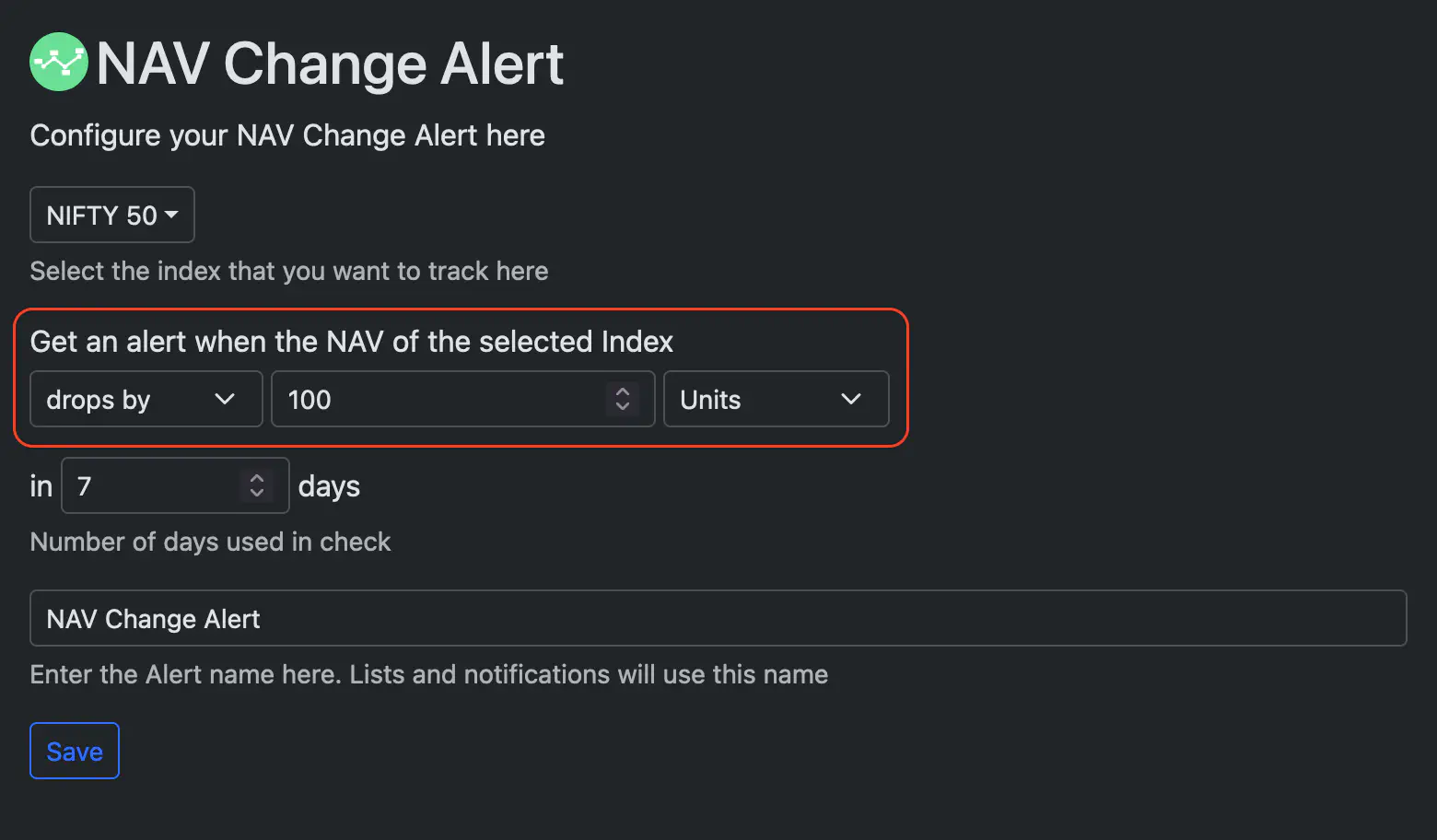 Unit based change configuration