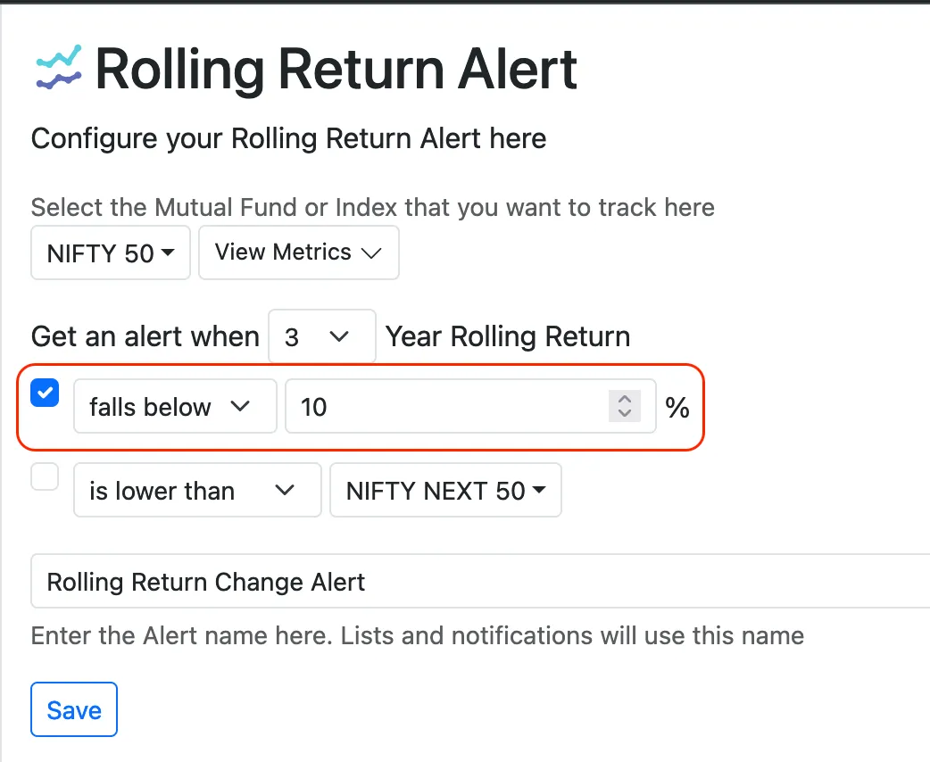 mode 1: percentage base alerts