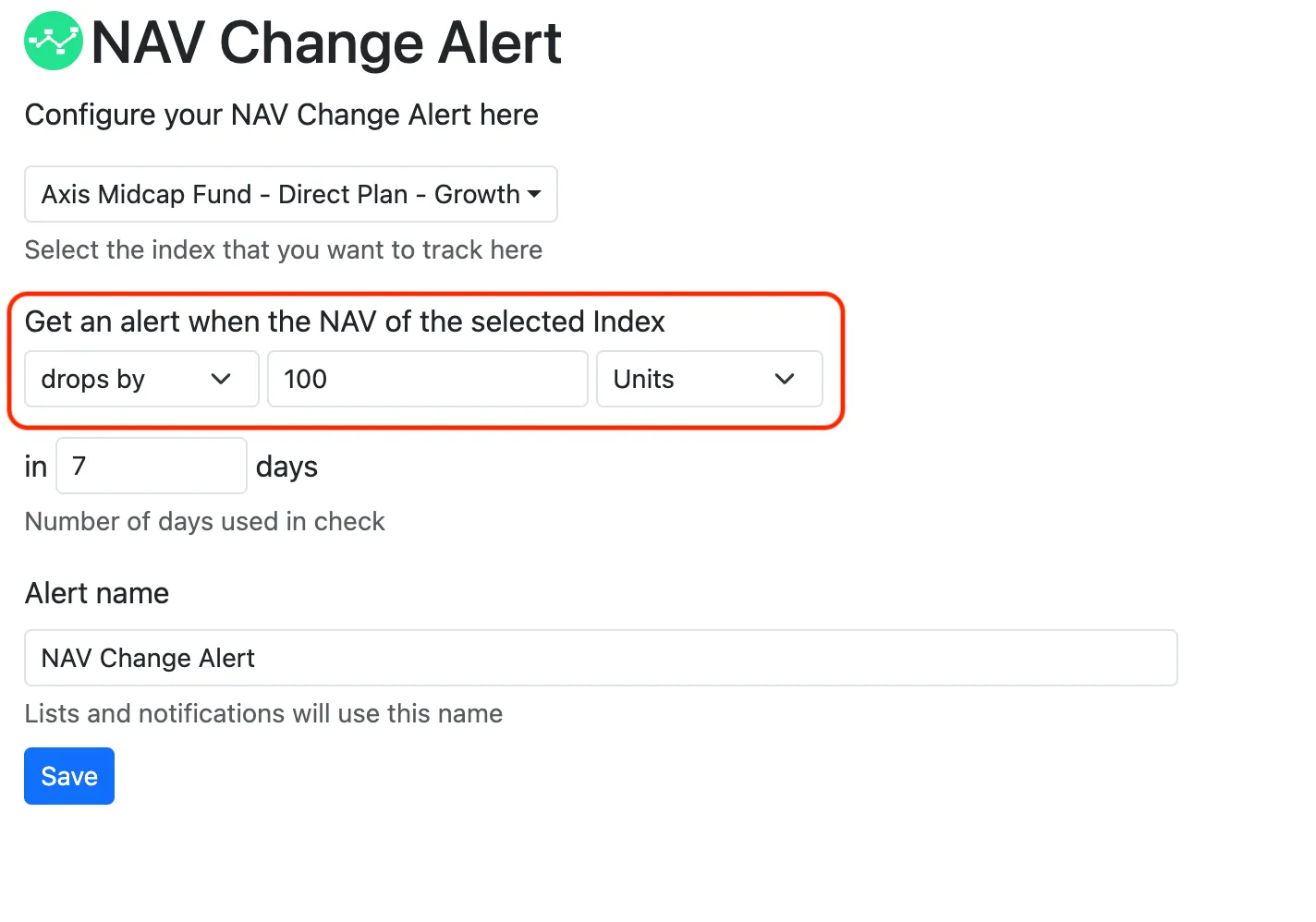 Unit based change configuration