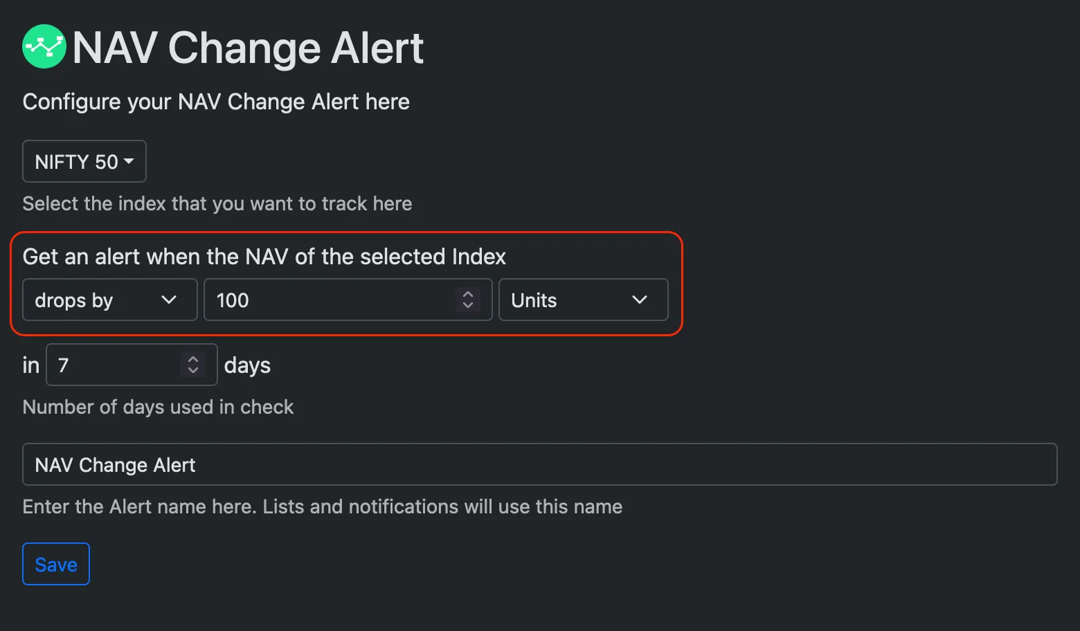 Unit based change configuration